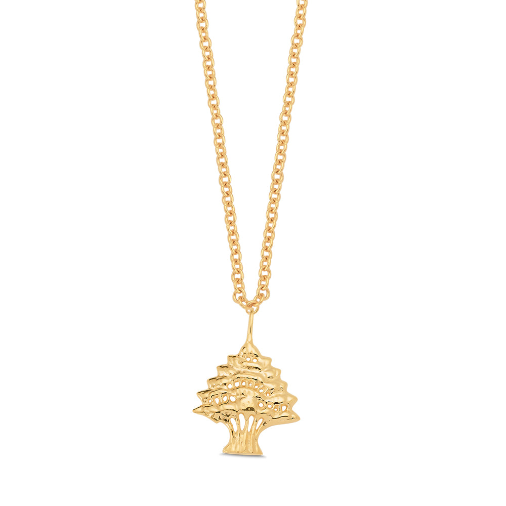 Lebanese Cedar Tree Necklace in 14K Gold – Voscari