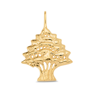 Lebanese Cedar Tree Necklace in 14K Gold