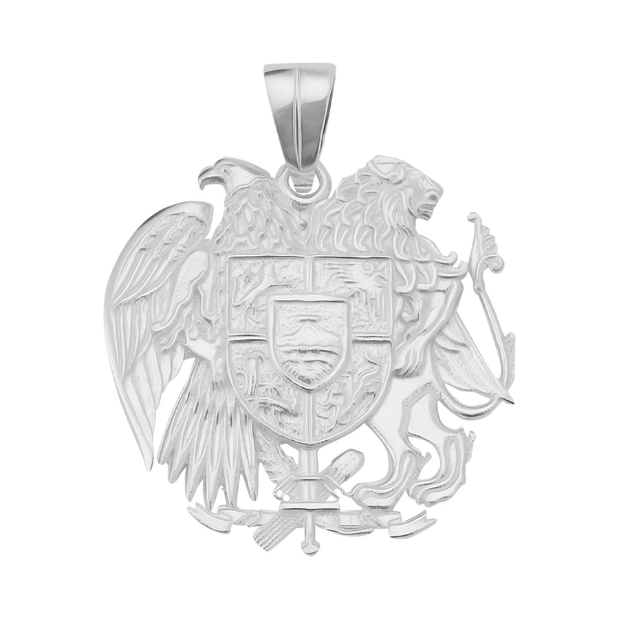 Armenian National Coat of Arms Pendant Necklace in 14K Gold
