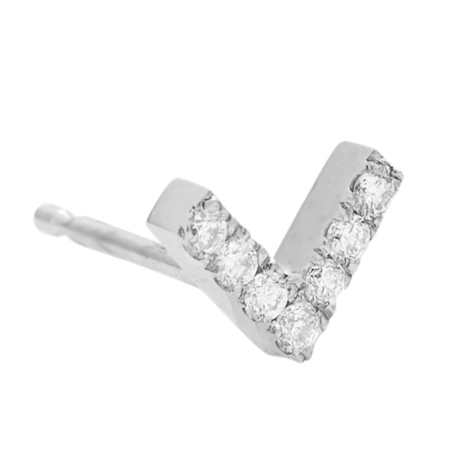 Diamond V Stud Earring